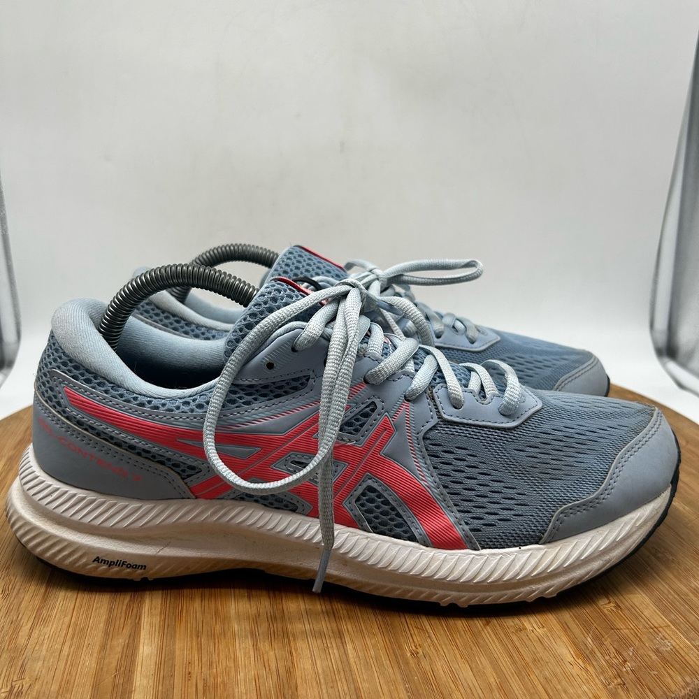 Asics Womens Gel Contend 7 1012A910 Blue Running Shoes Sneakers Size 10 Wide.